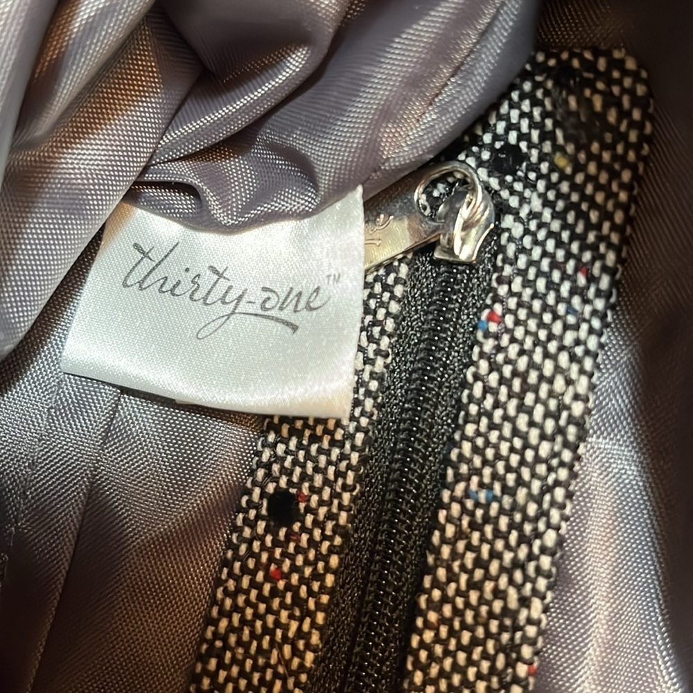 Thirty-One Grey Polka Dot Crossbody Bag Purse - Picture 7 of 8